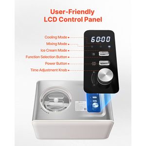 Macchina Elettrica Automatica per Sorbetto e Gelato 220V, 2 Litri, Senza Precongelamento, 3 Modalità, Compressore per Uso Domestico - Product Image 4