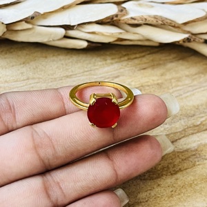 Nouvelle Bague Tendance en Gros, Bague Lune Céleste en Grenat, Bijoux Bohèmes en Laiton pour Femme, Plaqué Or 18 carats, Design Bohème Céleste Imposant - Product Image 2
