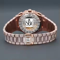 VVS1 Moissanit Personalisierte Diamant-Uhr Hip-Hop Mechanische Zertifizierte Vollständig Weißgoldene Automatikuhren Unisex für Herren