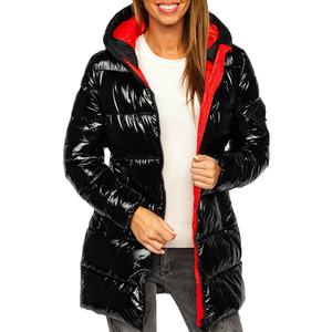 Veste matelassée à capuche pour femme en tissu brillant fabriquée au Pakistan, avec bavette personnalisée en tissu Oxford, logo personnalisé, garnissage en duvet fini - Product Image 1