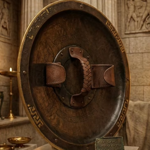 Escudo Hoplon Griego Antiguo, Escudo Medieval del Rey Leónidas Espartano, León Alado en Relieve, Listo para la Batalla, Decoración de Película de Fantasía - Product Image 2