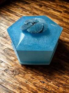 Sapphire Geode Resin Jewelry <b>Box</b>-Modern Luxury Living Room Storage 40x40x25cm 6-10L Capacity - Product Image 2