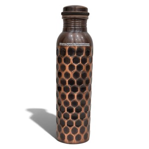 Botella de agua ayurvédica de cobre de Indian Exports International. (Cobre Puro Certificado) - Product Image 5