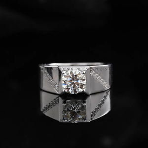 Bague pour homme en moissanite VVS, argent sterling 925, bague de fiançailles de luxe, bijoux aspect diamant, fournisseur - Product Image 1