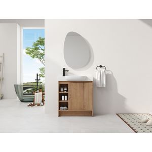 30\" Freestanding <b>Bathroom</b> <b>Vanity</b> with White Ceramic Sink and Soft-Close Door Plywood Easy KD Packing - Product Image 3