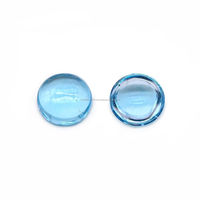 Natürlicher Blauer Topas Cabochon Edelstein 2mm 2,5mm Quarzkristall Glatt Poliert Flache Rückseite 1mm Loch DIY Schmuckzubehör