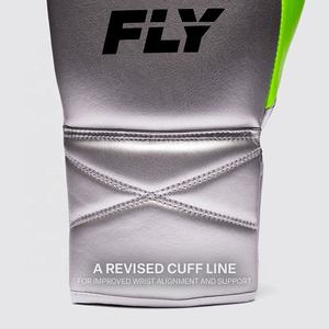Guantes de Boxeo de Piel de la Mejor Calidad, Super Lace, Verde/Plateado, Guantes de Boxeo Profesionales para Entrenamiento de Artes Marciales - Product Image 5