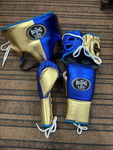 No Boxing No Life Guantes de Boxeo Sanda de Cuero Genuino de Vaca con Cordones Estilo Mexicano, Antideslizantes, que Absorben la Humedad, con Protector de Cabeza y Entrepierna - Product Image 6