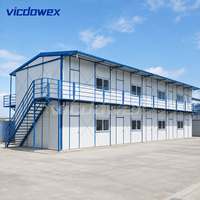 VICDOWEX Maison préfabriquée modulaire contemporaine à 2 étages de type K, épaissie, en panneaux sandwich en acier, assemblage rapide