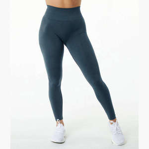 Low Price High Waist Yoga <b>Leggings</b> Fitness Women Solid Color Breathable Quick Dry <b>Knitted</b> Seamless Customizable <b>Leggings</b> - Product Image 5