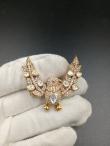 AMAIRA JEWELS Gold Plated Eagle Shape Brooch <b>Pin</b> Silver Unisex Fashion Accessory Gift Handmade Jewelry Moissanite Polki for - Product Image 6