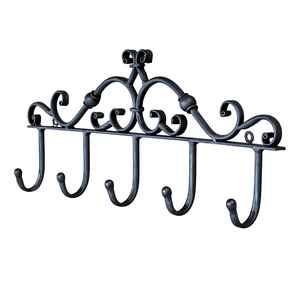 Elegante Riel de Hierro con Gancho y Acabado con Recubrimiento en Polvo para Decoración del Hogar, para Regalo, Organizador de Jardín, para Uso en Exteriores - Product Image 1