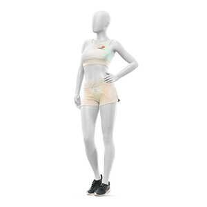 Conjunto de Sujetador Deportivo y Pantalones Cortos de Yoga Sublimados Personalizados al por Mayor para Mujer, Ropa Deportiva Transpirable y Ecológica de Fábrica - Product Image 2