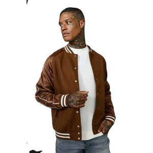 Chaqueta de chenilla personalizada para hombre, chaqueta de béisbol de manga larga con bordado de cuero, fabricante profesional - Product Image 1