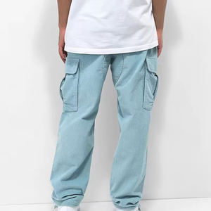 Pantalones Cargo Holgados de Algodón 100% Transpirables de Secado Rápido con Estampado Sólido para Hombre, Estilo Urbano, Multibolsillos, Elegantes, para Invierno - Product Image 3