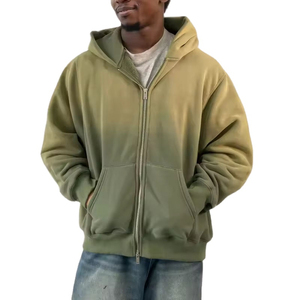 Sudadera con Capucha Unisex de Corte Regular, Color Sólido, Informal, para Invierno, 100% Algodón, Forro Polar, Transpirable, Resistente al Viento, Teñido Liso, Secado Rápido - Product Image 3