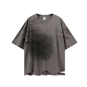 Custom Heavyweight <b>Silk</b> Screen Printed <b>Black</b> Regular Fit Men's 100% Cotton O-Neck T-<b>Shirt</b> Breathable Quick Dry Streetwear Casual - Product Image 1