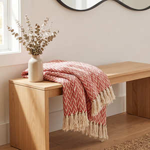 Earthy <b>Brown</b> Two Tone Zigzag Cotton <b>Blanket</b> Handmade Fringed Lounge <b>Throw</b> Rustic Home Decor Bulk Export - Product Image 5