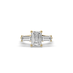 Luxury 2 Carat <b>Emerald</b> Brilliant Lab Created Diamond <b>Ring</b> 925 <b>Silver</b> Gold Unique Design Wedding Band IGI Certified - Product Image 2