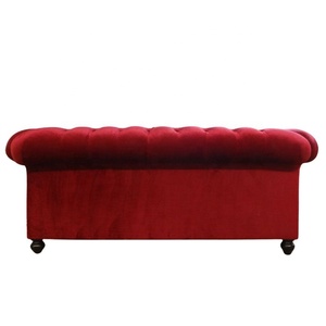 Sofá Chesterfield, muebles para el hogar de estilo europeo tapizados en tela de terciopelo diseñados para sala de estar y muebles de hotel - Product Image 6