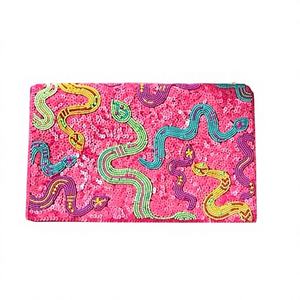 Bolsa de Maquillaje de Lujo Hecha a Mano con Bordado de Serpiente y Cuentas, Bolsa de Cosméticos Colorida con Lentejuelas y Cadena de Poliéster para Mujer, para Monedas y Tarjetas - Product Image 1