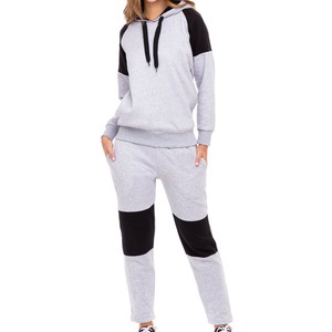 Conjunto Deportivo con Capucha para Mujer, Bloques de Color, Manga Larga, Casual, Transpirable, Corte Regular, Material de Poliéster y Algodón - Product Image 4
