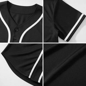 Wholesale Custom Birdseye Mesh Baseball Jersey for Women Short Sleeve Printed Quick Dry Full Button Blank Team Uniform - Product Image 6