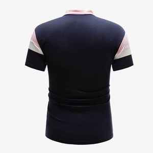 Polo brodé personnalisé en gros pour hommes, rose et noir, polo de golf uni imprimé sur mesure, t-shirt 100 % coton pour hommes - Product Image 4