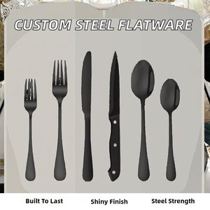 Juego de Cubiertos Desechables de Acero Inoxidable con Acabado Espejo Personalizado para Restaurantes, Hogar y Fiestas, Incluye Cucharas, Tenedores y Cuchillos Plateados - Product Image 2