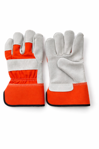 Gants industriels pour la manipulation du bois avec renfort en cuir sur la paume et dos en tissu pour le travail manuel et la production en usine - Product Image 4