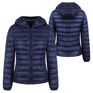 Manteau d'hiver épais décontracté pour femme 2026, chaud, long, avec capuche, fermeture éclair, style bulle, écologique, logo tissé, en coton uni - Product Image 3