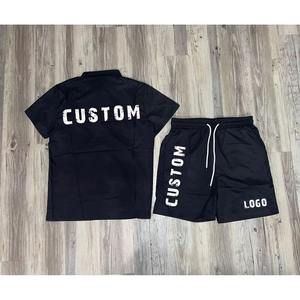 New Custom Casual Thermal 100% Cotton Floral Pattern Varsity Button Shirts Shorts Two Piece <b>Hip</b> Hop Streetwear Tracksuits Set - Product Image 2