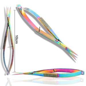 Hot Selling Black Coated Pointed Tip Stainless Steel Cuticle Spring Scissors for Eyelash Eyebrow Makeup <b>Tool</b> with Custom Logo - Product Image 5