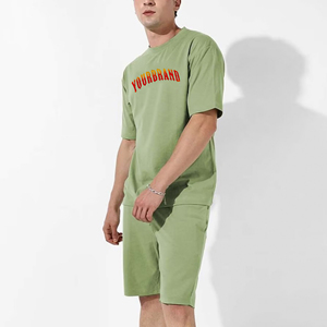 Conjuntos Deportivos Casuales Transpirables para Hombre, Cuello Redondo, 2 Piezas, Conjuntos Personalizados para Verano, Camisetas y Pantalones Cortos para Hombre - Product Image 1
