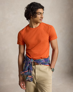 Men’s Plain Orange Cotton Crew Neck <b>Short</b> <b>Sleeve</b> T-Shirt – Soft, Lightweight, Comfortable Casual Wear for Everyday Fashion - Product Image 2