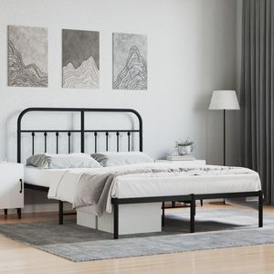 Base de Cama de Acero con Recubrimiento de Polvo Negro de 59.1x78.7 Pulgadas, Camas Metálicas - Product Image 1