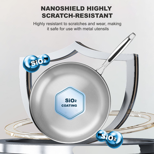 Ba Lớp Chảo Nhà Bếp 18/10 Thép Không Gỉ Khỏe Mạnh Cảm Ứng Tương Thích Không Dính Đồ Nấu Nướng Chảo Thép Không Gỉ - Product Image 2