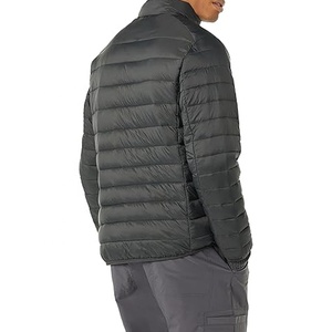 New Arrival Men's Plus Size Premium Canvas Puffer Jacket Breathable and <b>Warm</b> Winter Outerwear with Zipper Closure Plain Dyed - Product Image 2