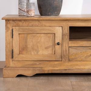 Meuble TV grand format 180 cm style campagne chic en bois de manguier Vandana Silver Element Sarah - Product Image 6
