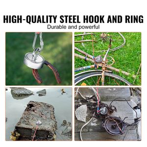 Kit de Pesca Magnética de Doble Cara con Imán de Neodimio de 2.95 Pulgadas de Diámetro y 1200 Libras de Fuerza, Cuerda de 65 Pies, Imanes de Elevación Resistentes para Pesca de Alta Resistencia - Product Image 6