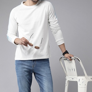 Custom Color Block Raglan <b>Sleeve</b> <b>Long</b> <b>Sleeve</b> <b>T</b>-<b>Shirt</b> Men <b>White</b> Mint Casual Top OEM Wholesale BD - Product Image 4