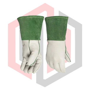 Guantes de Soldadura Verdes Resistentes a Desgarros, Anticorte, Resistentes al Calor para Bomberos, Guantes de Trabajo de Cuero Resistentes, Duraderos y Antiestáticos - Product Image 5