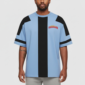 Camisetas de Hombre Extra Grandes a la Moda, con Hombros Caídos, Cuello Redondo, Manga Corta, Corte Holgado, 100% Algodón, 2 Tonos, Estilo Hip Hop, Logotipo Personalizado - Product Image 5