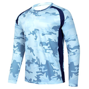 T-shirt à manches longues pour homme, respirant, à séchage rapide, imprimé, UPF50, polyester/nylon, pour les activités de plein air comme la randonnée/la pêche - Product Image 1