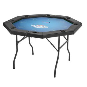 Tavolo da Poker pieghevole per 8 giocatori 48 tavoli da gioco per il tempo libero del casinò con pani imbottiti portabicchieri con Design ottagonale portatile in feltro metallico - Product Image 1