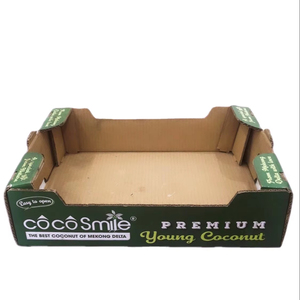Caja Plegable de Cartón Corrugado UV Industrial OEM, Precio de Fábrica, Embalaje Rectangular Impreso en Offset para Coco, Materiales Reciclados - Product Image 1