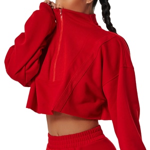 2025 New Fashionable Autumn Women's Casual Sweatshirt Zip-Up Custom Crop <b>Top</b> Hoodie XS Size <b>Winter</b> Streetwear with Hooded Collar - Product Image 2