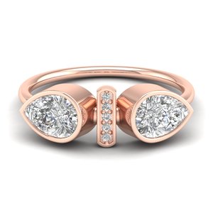 Bagues de fiançailles REYES GRA certifiées VVS en moissanite, double pierre en forme de poire, en argent sterling 925, bijoux de mariage pour cadeau - Product Image 6