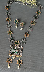 Ensemble de bijoux vintage en or plaqué or antique avec onyx floral pour femmes, cadeau de mariage ou de fiançailles, vente en gros - Product Image 5