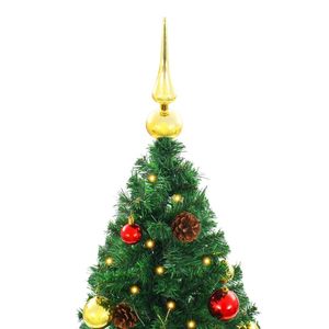 Albero di Natale Pre-illuminato artificiale di 7 piedi verde con palline - Product Image 5
